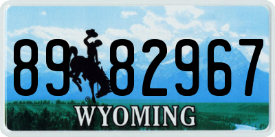 WY license plate 8982967