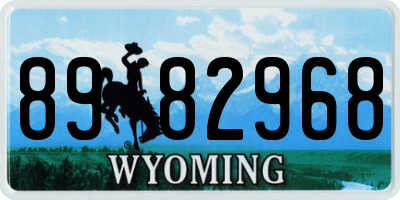WY license plate 8982968