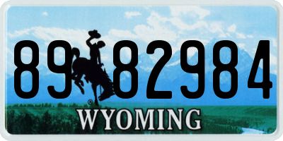 WY license plate 8982984