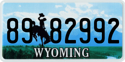 WY license plate 8982992