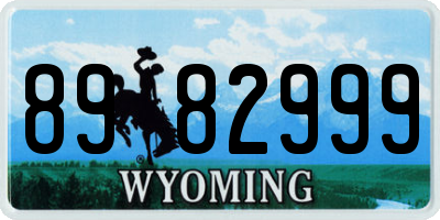 WY license plate 8982999