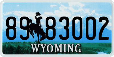 WY license plate 8983002