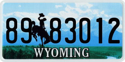 WY license plate 8983012