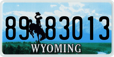 WY license plate 8983013