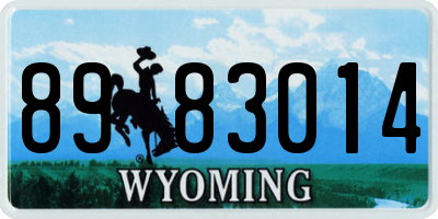 WY license plate 8983014