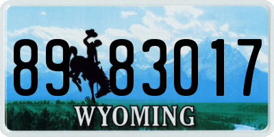 WY license plate 8983017