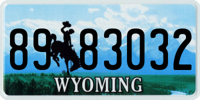 WY license plate 8983032