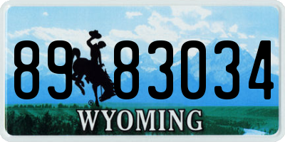 WY license plate 8983034