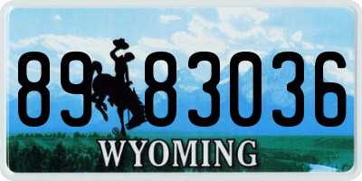 WY license plate 8983036