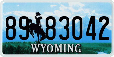 WY license plate 8983042