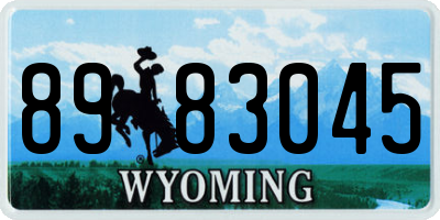 WY license plate 8983045