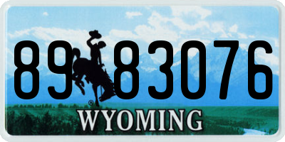 WY license plate 8983076