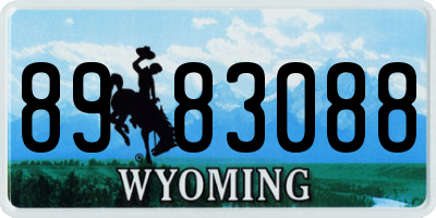 WY license plate 8983088