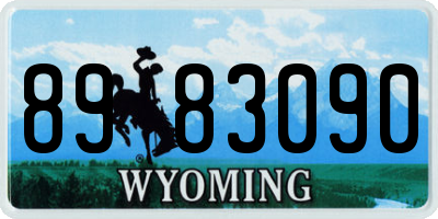 WY license plate 8983090