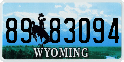 WY license plate 8983094