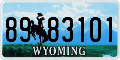 WY license plate 8983101