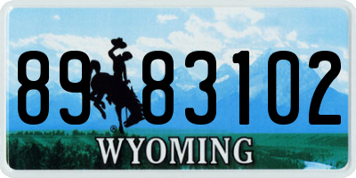 WY license plate 8983102