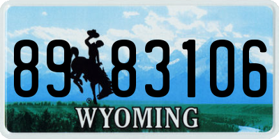 WY license plate 8983106