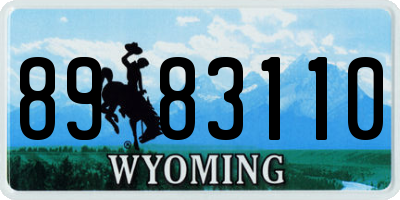 WY license plate 8983110
