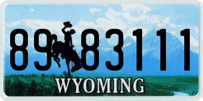 WY license plate 8983111