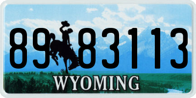 WY license plate 8983113