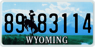 WY license plate 8983114