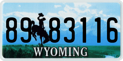 WY license plate 8983116