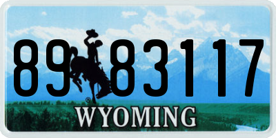 WY license plate 8983117