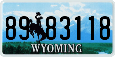 WY license plate 8983118