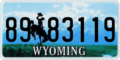 WY license plate 8983119