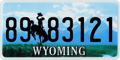 WY license plate 8983121