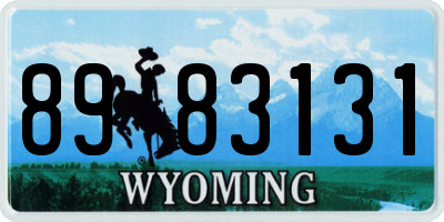 WY license plate 8983131