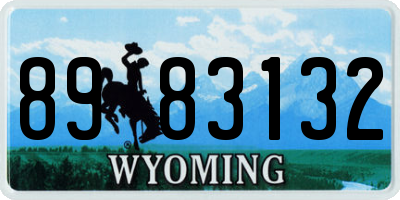 WY license plate 8983132