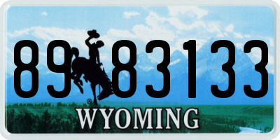 WY license plate 8983133