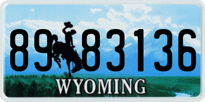 WY license plate 8983136