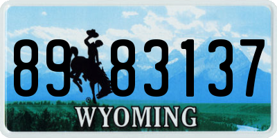 WY license plate 8983137