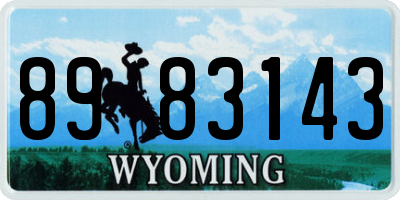 WY license plate 8983143