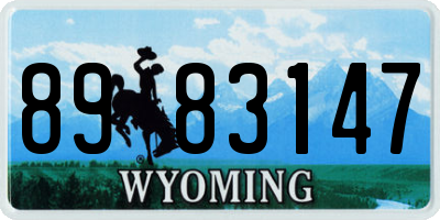 WY license plate 8983147