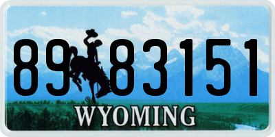 WY license plate 8983151