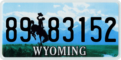 WY license plate 8983152