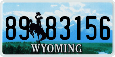 WY license plate 8983156
