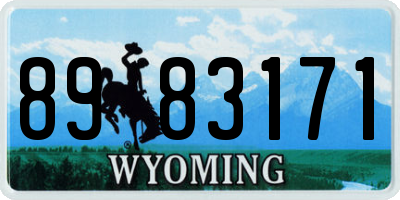 WY license plate 8983171