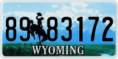 WY license plate 8983172