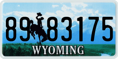 WY license plate 8983175