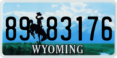 WY license plate 8983176