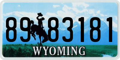 WY license plate 8983181