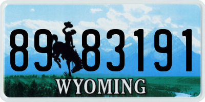 WY license plate 8983191