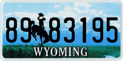 WY license plate 8983195