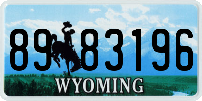 WY license plate 8983196