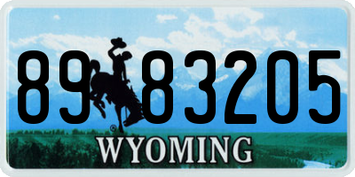 WY license plate 8983205
